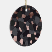 Elegant stijlvol roos goudgrijs en zwart mozaïek keramisch ornament (Rechts)