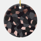 Elegant stijlvol roos goudgrijs en zwart mozaïek keramisch ornament (Achterkant)