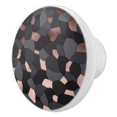 Elegant stijlvol roos goudgrijs en zwart mozaïek keramische knop (Rechts)