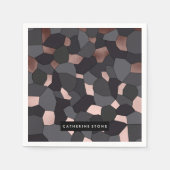 Elegant stijlvol roos goudgrijs en zwart mozaïek servet (Voorkant)