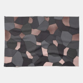 Elegant stijlvol roos goudgrijs en zwart mozaïek theedoek (Horizontaal)