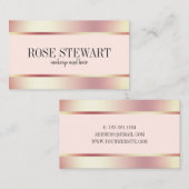 Elegant stijlvol roos goudmake-up en haar visitekaartje (Voorkant / Achterkant)