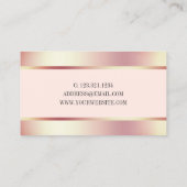 Elegant stijlvol roos goudmake-up en haar visitekaartje (Achterkant)