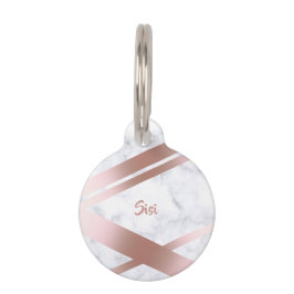 Elegant stijlvol roos goudmarmer huisdierpenning