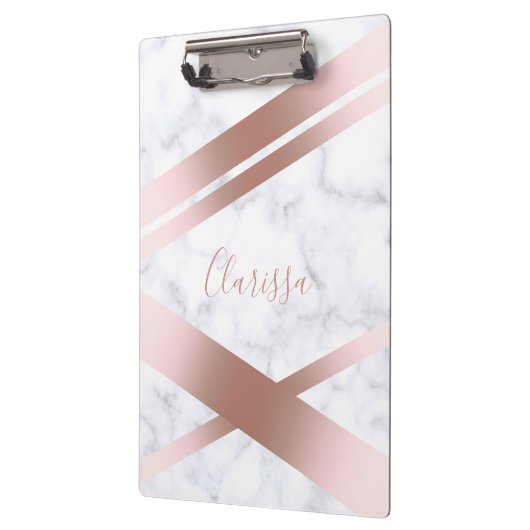 Elegant stijlvol roos goudmarmer klembord (Links)