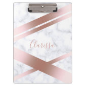 Elegant stijlvol roos goudmarmer klembord (Voorkant)