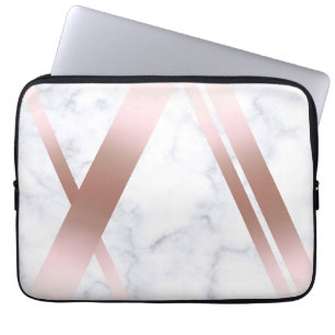 Elegant stijlvol roos goudmarmer laptop sleeve