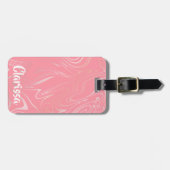 Elegant, stijlvol roos goudmarmer ziet er roze uit bagagelabel (Voorkant horizontaal)