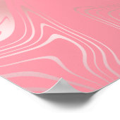 Elegant, stijlvol roos goudmarmer ziet er roze uit poster (Hoek)