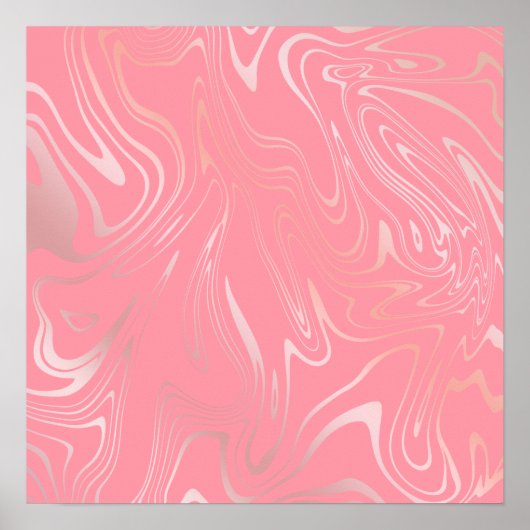 Elegant, stijlvol roos goudmarmer ziet er roze uit poster (Voorkant)