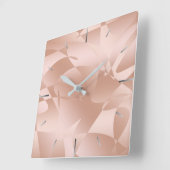 Elegant stijlvol roos goudpatroon vierkante klok (Hoek)