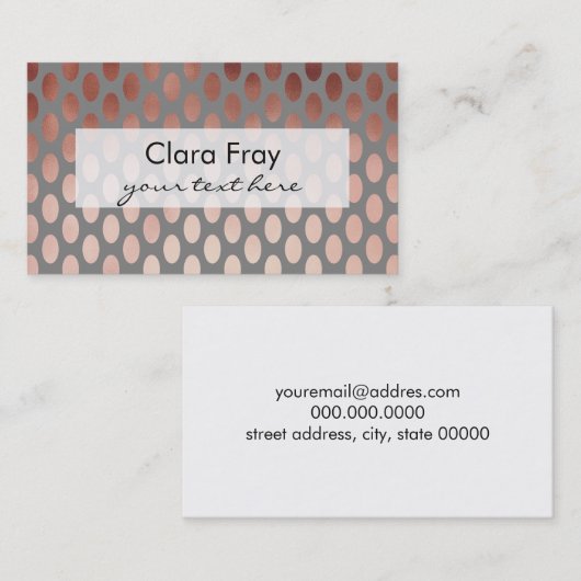 elegant stijlvol roos goudpokken visitekaartje (Voorkant / Achterkant)