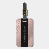 Elegant stijlvol roos goudroze geometrische vormge bagagelabel (Voorkant verticaal)