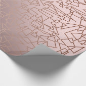 Elegant stijlvol roos goudroze geometrische vormge cadeaupapier (Hoek)