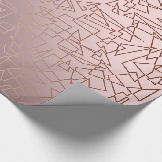 Elegant stijlvol roos goudroze geometrische vormge cadeaupapier (Hoek)