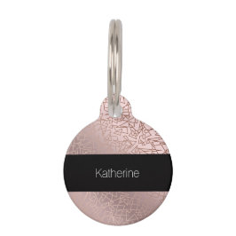 Elegant stijlvol roos goudroze geometrische vormge huisdierpenning