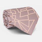 Elegant stijlvol roos goudroze geometrische vormge stropdas (Opgerold)
