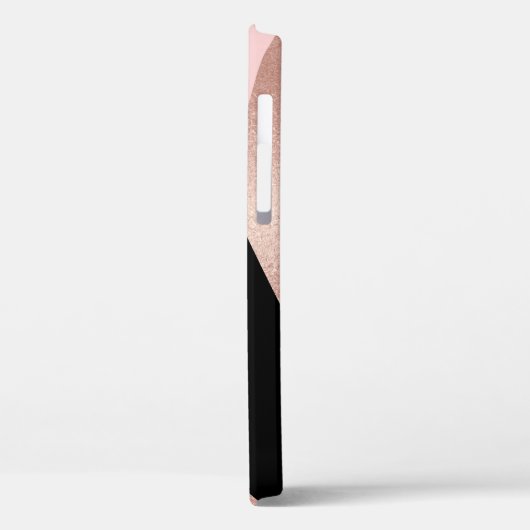 Elegant stijlvol roos goudroze zwart Case-Mate iPhone case (Achterkant / Links)