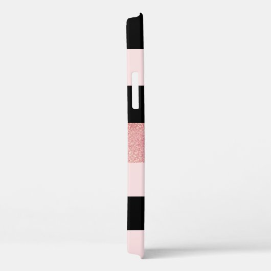 Elegant stijlvol roos goudroze zwarte streep Case-Mate iPhone case (Achterkant / Rechts)