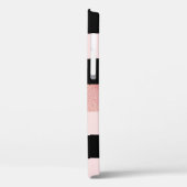 Elegant stijlvol roos goudroze zwarte streep Case-Mate iPhone case (Achterkant / Links)