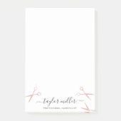 Elegant stijlvol roos goudschaar post-it® notes (Voorkant)