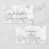 Elegant stijlvol roos goudschaar visitekaartje (Voorkant / Achterkant)