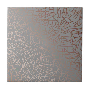 Elegant stijlvol roos goudvormig patroon grijs tegeltje