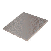 Elegant stijlvol roos goudvormig patroon grijs tegeltje (Zijkant)