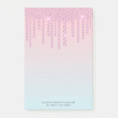 Elegant, stijlvol, roze en blauwe diamanten post-it® notes (Voorkant)