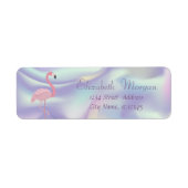 Elegant Stijlvol, Roze Flamingo Holographic Etiket (Voorkant)