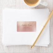 Elegant Stijlvol, Roze, Fux Gold Foil Confetti Etiket (Insitu)
