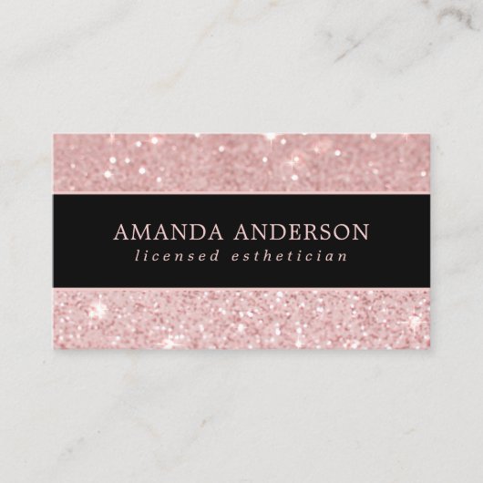 Elegant stijlvol roze glitter Sparkle Visitekaartj Visitekaartje (Voorkant)