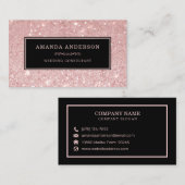 Elegant stijlvol roze glitter Sparkle Visitekaartj Visitekaartje (Voorkant / Achterkant)