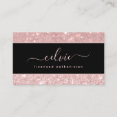 Elegant stijlvol roze glitter Sparkle Visitekaartj Visitekaartje (Voorkant)