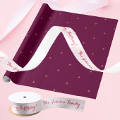 Elegant stijlvol roze naam Happy Birthday Gift Wra Satijnen Lint