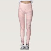 Elegant stijlvol roze roze roze goud glitter marme leggings (Voorkant)