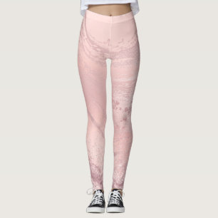 Elegant stijlvol roze roze roze goud glitter marme leggings