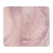 Elegant stijlvol roze roze roze goud glitter marme snijplank (Voorkant)