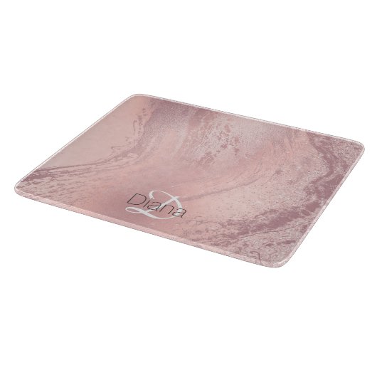 Elegant stijlvol roze roze roze goud glitter marme snijplank (Hoek)