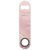 Elegant stijlvol roze roze roze goud glitter marme speed flessenopener (Voorkant)