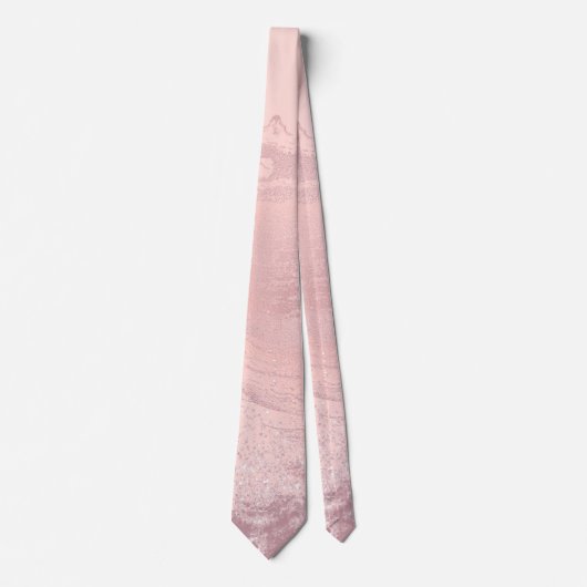 Elegant stijlvol roze roze roze goud glitter marme stropdas (Voorkant)