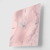 Elegant stijlvol roze roze roze goud glitter marme vierkante klok (Hoek)