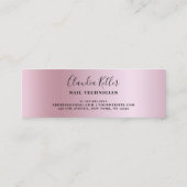 Elegant stijlvol roze roze roze goudglitter druppe mini visitekaartje (Achterkant)