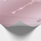 Elegant stijlvol roze roze roze goudglitterdruppel cadeaupapier (Hoek)