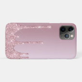 Elegant stijlvol roze roze roze goudglitterdruppel Case-Mate iPhone case (Achterkant (horizontaal))