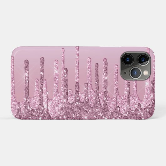 Elegant stijlvol roze roze roze goudglitterdruppel Case-Mate iPhone case (Achterkant (horizontaal))