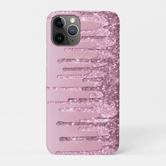 Elegant stijlvol roze roze roze goudglitterdruppel Case-Mate iPhone case (Achterkant)