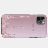 Elegant stijlvol roze roze roze goudglitterdruppel Case-Mate iPhone case (Achterkant (horizontaal))