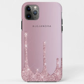 Elegant stijlvol roze roze roze goudglitterdruppel Case-Mate iPhone case (Achterkant)