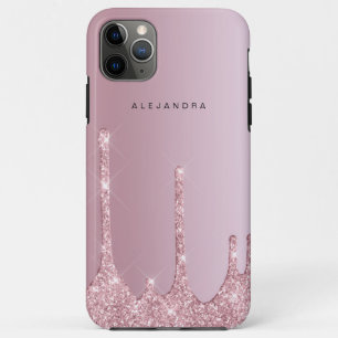Elegant stijlvol roze roze roze goudglitterdruppel Case-Mate iPhone case